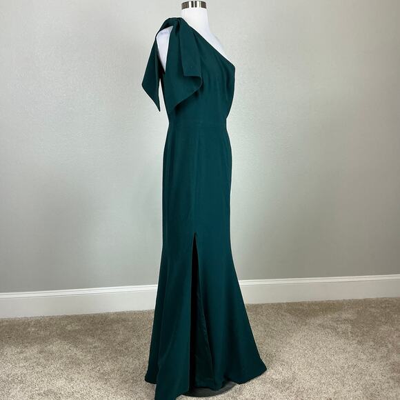 Dress the Population One Shoulder A-Line Evening Gown Green Size Medium Dress - Picture 3 of 12